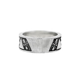 JT ESTATE Sterling Silver Triangular Cabochon Coral And Turquoise Wide Band