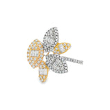 18K White And Yellow Gold Cluster Natural Diamonds Ring
