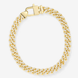 18K Yellow Gold Overlay 'Julian' Cubic Zirconia Cuban Bracelet