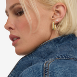 18K Yellow Gold Overlay Bold Hoop Earrings