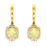14K Yellow Gold Opals Dangle Earrings