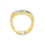 18K Yellow And White Gold Sapphire And Diamond Wide Band