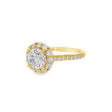 14K Yellow Gold 'Charmaine' Halo Round Diamond Engagement Ring
