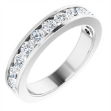14K White Gold Classic Natural Diamonds Band