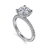 14K White Gold 'Amata' Classic Round Diamond Engagement Ring
