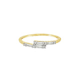 10K Yellow And White Gold Bypass Natural Diamonds Ring
