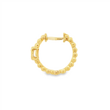 14K Yellow Gold Huggie Natural Diamonds Earrings