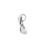 JT ESTATE 14K White Gold Black And White Natural Diamond Twisted Bar Pendant
