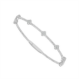 14K White Gold And Titanium Wire Natural Diamonds Flex Bracelet