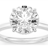 14K White Gold 3.00Ct Round Lab Grown Diamonds Hidden Halo Engagement Ring