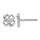 Sterling Silver Stud Natural Diamonds Earrings