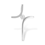 14K White Gold Cross Diamond Pendant