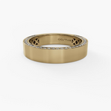 14K Yellow Gold Wide Profile Accent Natural Diamond Band