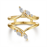 14K Yellow Gold Enhancer Natural Diamonds Band