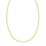 14K Yellow Gold 18 Inches Flat Pebble Chain