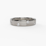 14K White Gold Contemporary Natural Diamonds Band
