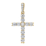 18K Yellow Gold Natural Diamonds Cross Pendant