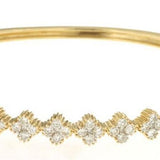 14K Yellow Gold Natural Diamonds Bangle Bracelet