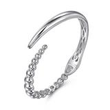 Sterling Silver Hinged Bujukan Bypass Cuff