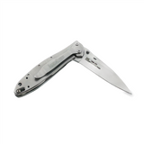 Stainless Steel Pocket Knife With Black Buffalo Dolomite And Bronze Handle