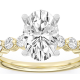 14K Yellow And White Gold 3.07Ct Oval Lab Grown Diamonds Classic Engagement Ring