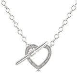Sterling Silver Natural Diamonds Toggle Necklace