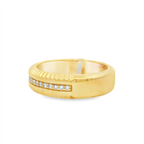 14K Yellow Gold Classic Natural Diamonds Ring