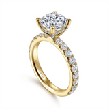 14K Yellow Gold 'Ulani' Hidden Halo Round Natural Diamonds Engagement Ring