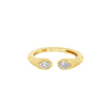 14K Yellow Gold Stackable Natural Diamonds Ring