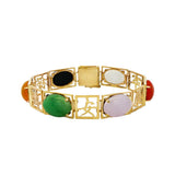 JT ESTATE 14K Yellow Gold Multi-Colored Jade Bracelet