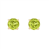 14K Yellow Gold Peridot Stud Earrings