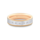 14K White And Rose Gold Straight Wedding Band