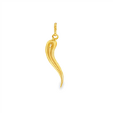 JT ESTATE 18K Yellow Gold Italian Horn Pendant