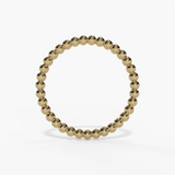 14K Yellow Gold Beaded Bubble Stackable Wedding Band