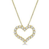 14K Yellow Gold Natural Diamonds Heart Pendant