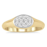 14K Yellow And White Gold 'Lovebright' Contemporary Natural Diamonds Ring