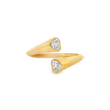18K Yellow Gold Bypass Natural Diamonds Ring