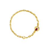 JT ESTATE 18K Yellow Gold Fancy Ruby Accent Bracelet