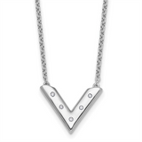 Sterling Silver Natural Diamonds Contemporary Necklace