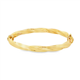 JT ESTATE 18K Yellow Gold Large Twisted Bangle