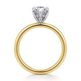 14K Yellow And White Gold 'Cari' Hidden Halo Pear Diamond Engagement Ring