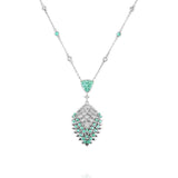 18K White Gold Paraiba Contemporary Necklace