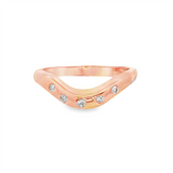 JT ESTATE 14K Rose Gold Curved Natural Diamonds Band