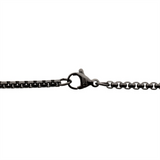 Black Sapphire Gun Metal IP Steel Chiseled Dog Tag