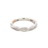 14K White Gold Twist Half Anniversary Diamond Band