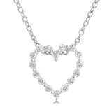 Sterling Silver Petite Heart Diamond Pendant Necklace