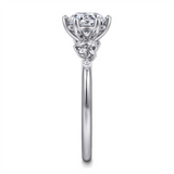 14K White Gold 'Reena' Classic Round Diamond Engagement Ring