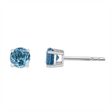 14K White Gold Blue Topaz Stud Earrings