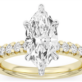 14K Yellow And White Gold 2.55Ct Marquise Lab Grown Diamonds Hidden Halo Engagement Ring