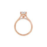 14K Rose Gold Solitaire Round Natural Diamonds Engagement Ring